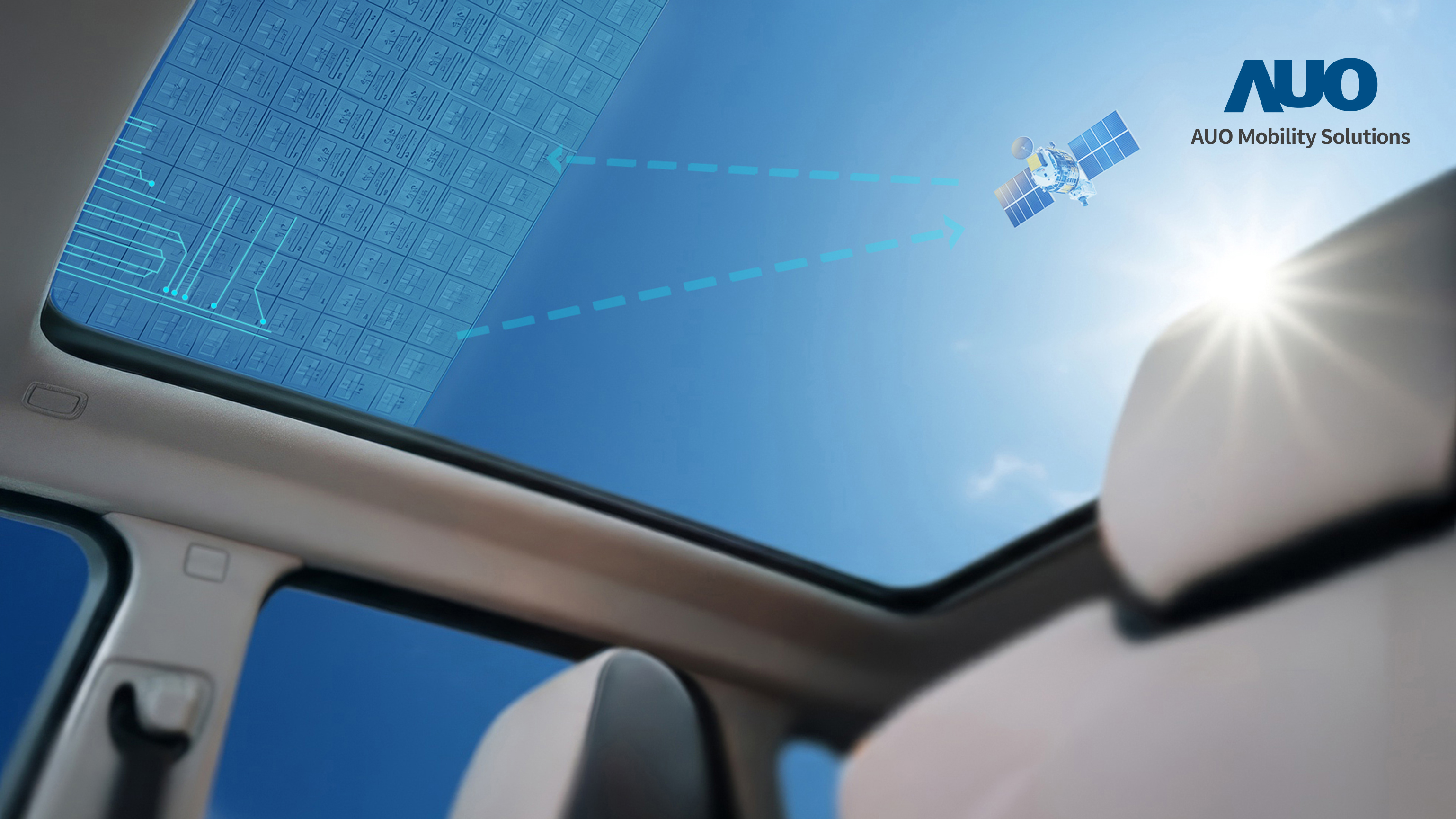 世界杯官网线上平台智慧行动携手伙伴公司円通科技，全新发表SatGlass Antenna，将透明的卫星天线隐身于车顶、天窗等结构，透过相控数组天线与低轨卫星高速通讯，实现V2X实时控制、OTA远程更新及购物娱乐等多元功能。