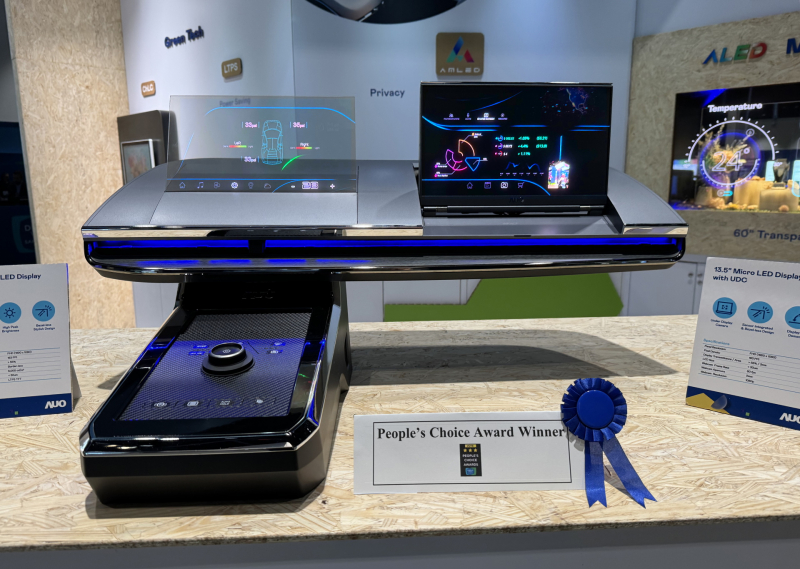 世界杯官网线上平台车用Micro LED Display HMI解决方案获&rdquo;最佳车用显示奖&rdquo;，以用户为中心开发，针对前座驾驶与乘客设计兼具娱乐与安全的高画质屏幕，包含车舱前座的Micro LED透明屏幕及全球首款内建镜头的智慧Micro LED显示器